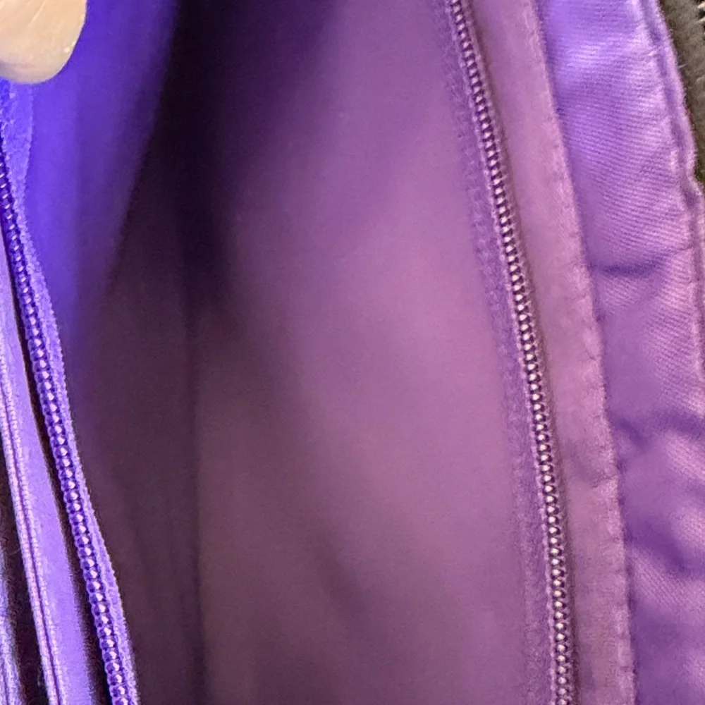 FranklinCovey Genuine Leather Briefcase Laptop Tote Purple Lined